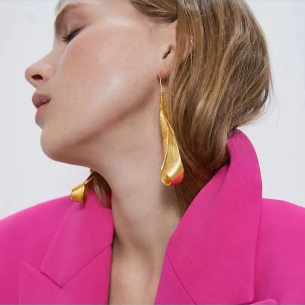 Gold Loop Drop Earrings